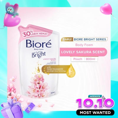 BIORE Bright Body Foam Sabun Mandi Cair Lovely Sakura Pouch 800ml image