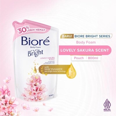 BIORE Bright Body Foam Sabun Mandi Cair Lovely Sakura Pouch 800ml image