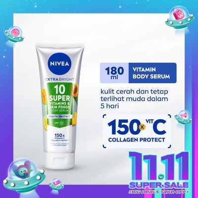 NIVEA Nivea Body Serum 10 Super Vitamins Youth Protect Collagen SPF15 180ml