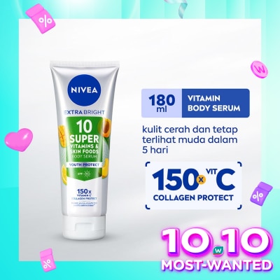NIVEA Nivea Body Serum 10 Super Vitamins Youth Protect Collagen SPF15 180ml