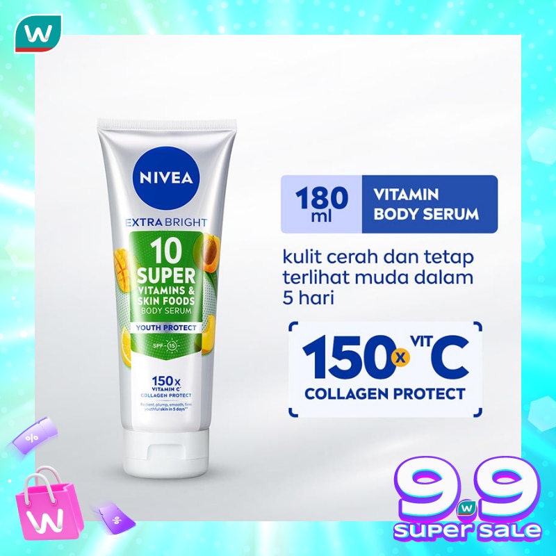 Nivea Body Serum 10 Super Vitamins Youth Protect Collagen SPF15 180ml