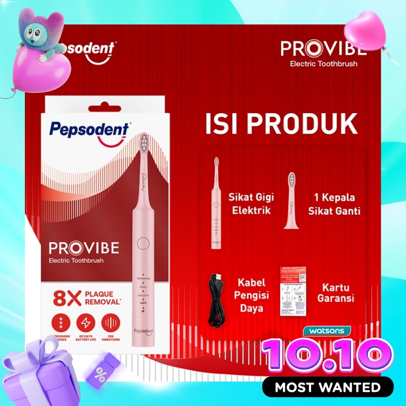 Pepsodent Provibe Sikat Gigi Elektric Starter Kit Pink image