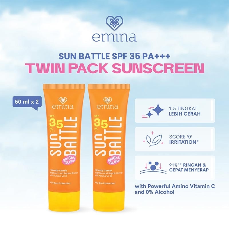 Emina Twin Pack Sunscreen Sun Battle SPF35 PA+++ 60ml