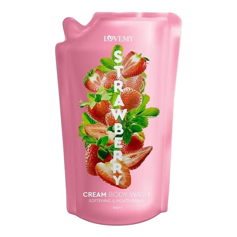 Lovemy Twin Pack Strawberry Cream Body Wash Refill 900ml