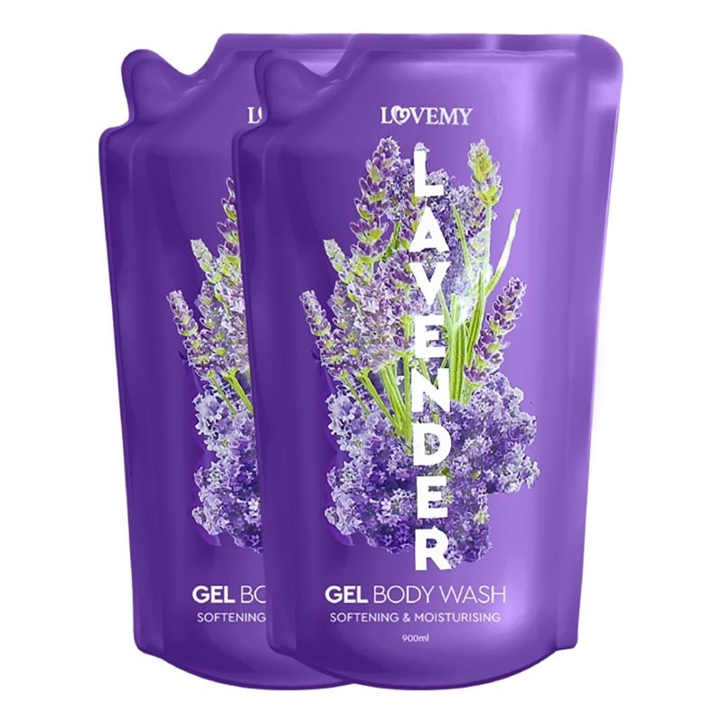 Lovemy Twin Pack Lavender Gel Body Wash Refill 900ml