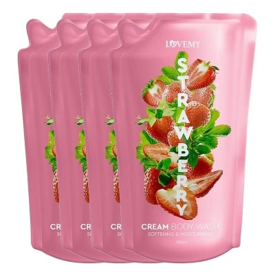 LOVEMY Lovemy Strawberry Cream Body Wash Refill 900ml 4X