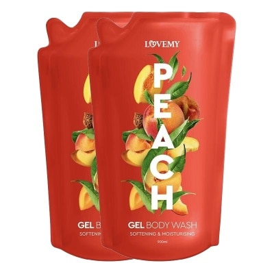 LOVEMY Lovemy Twin Pack Peach Gel Body Wash Refill 900ml