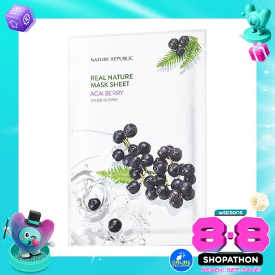 NATURE REPUBLIC - Nature Republic Real Nature Acai Berry Mask Sheet 23ml image
