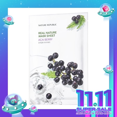 NATURE REPUBLIC Nature Republic Real Nature Acai Berry Mask Sheet 23ml