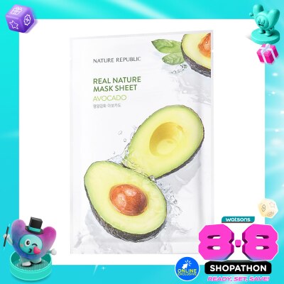 NATURE REPUBLIC - Nature Republic Real Nature Avocado Mask Sheet 23ml image