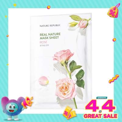 NATURE REPUBLIC - Nature Republic Real Nature Rose Mask Sheet 23ml