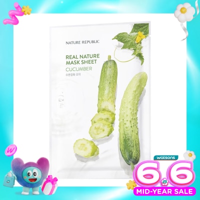 NATURE REPUBLIC - Nature Republic Real Nature Cucumber Mask Sheet 23ml