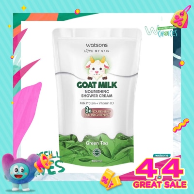 WATSONS - Watsons Goat Milk Nourishing Green Tea Shower Cream Pouch 800ml