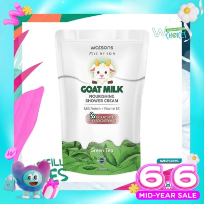 WATSONS - Watsons Goat Milk Nourishing Green Tea Shower Cream Pouch 800ml