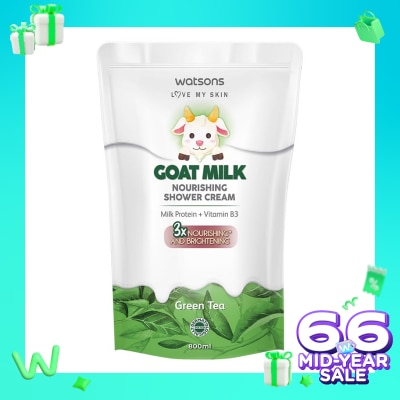 WATSONS Watsons Goat Milk Nourishing Green Tea Shower Cream Pouch 800ml
