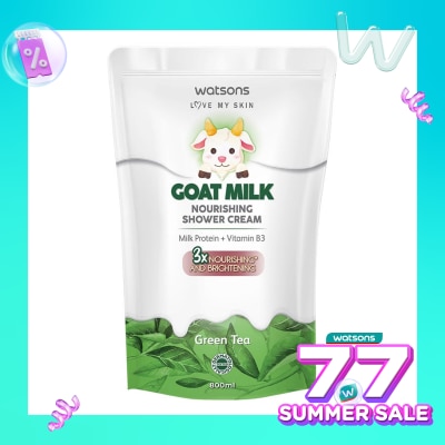 WATSONS Watsons Goat Milk Nourishing Green Tea Shower Cream Pouch 800ml