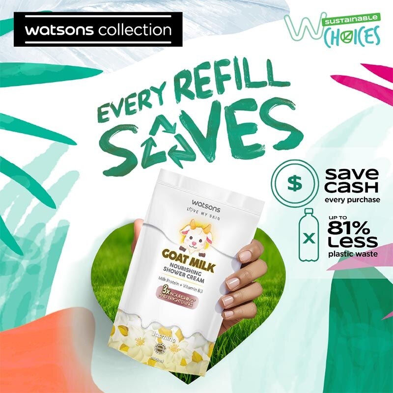 Watsons Goat Milk Nourishing Jasmine Shower Cream Pouch 800ml