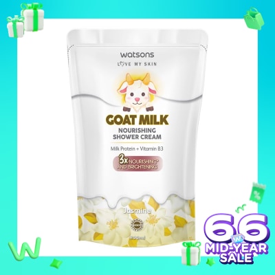 WATSONS Watsons Goat Milk Nourishing Jasmine Shower Cream Pouch 800ml