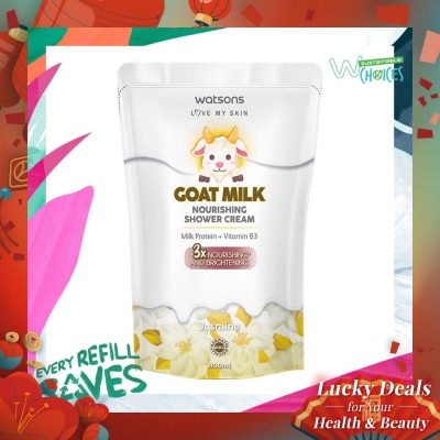 WATSONS Watsons Goat Milk Nourishing Jasmine Shower Cream Pouch 800ml