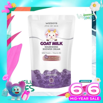WATSONS - Watsons Goat Milk Nourishing Lavender Shower Cream Pouch 800ml