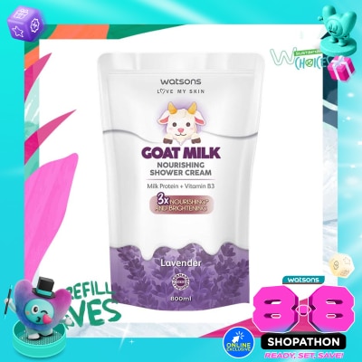 WATSONS COLLECTION - Watsons Goat Milk Nourishing Lavender Shower Cream Pouch 800ml image