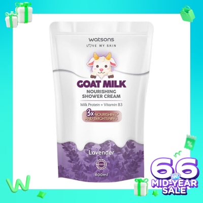 WATSONS Watsons Goat Milk Nourishing Lavender Shower Cream Pouch 800ml