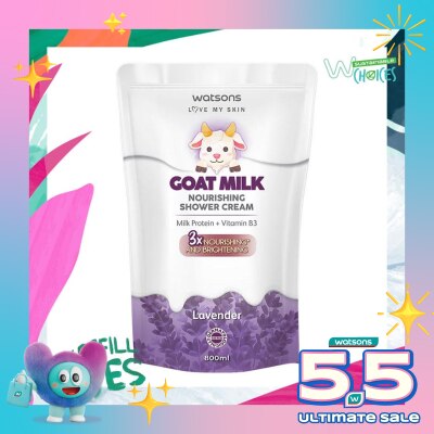 WATSONS - Watsons Goat Milk Nourishing Lavender Shower Cream Pouch 800ml