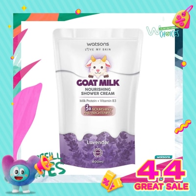 WATSONS - Watsons Goat Milk Nourishing Lavender Shower Cream Pouch 800ml