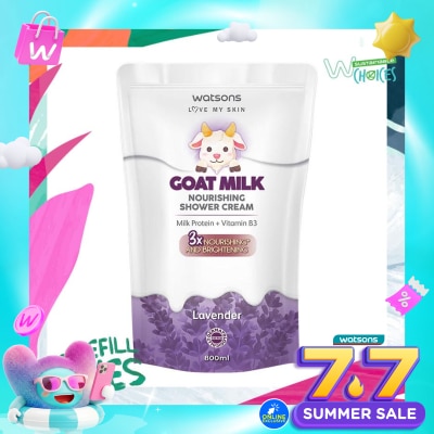 WATSONS COLLECTION - Watsons Goat Milk Nourishing Lavender Shower Cream Pouch 800ml
