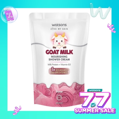WATSONS Watsons Goat Milk Nourishing Rose Shower Cream Pouch 800ml