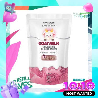WATSONS COLLECTION Watsons Goat Milk Nourishing Rose Shower Cream Pouch 800ml image