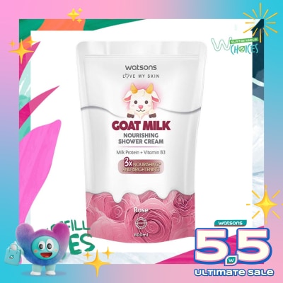 WATSONS - Watsons Goat Milk Nourishing Rose Shower Cream Pouch 800ml