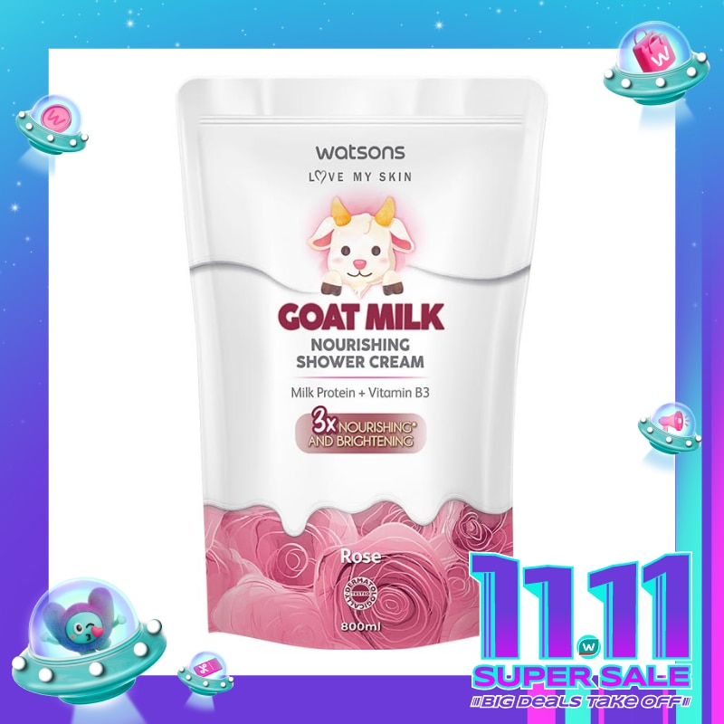 Watsons Goat Milk Nourishing Rose Shower Cream Pouch 800ml