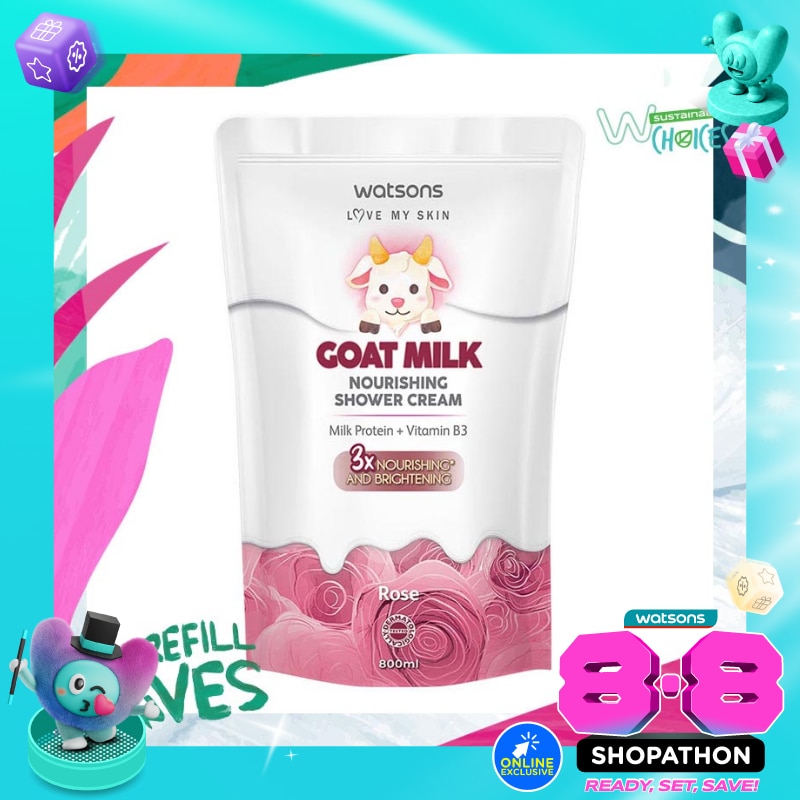 Watsons Goat Milk Nourishing Rose Shower Cream Pouch 800ml image