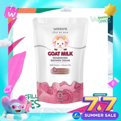 WATSONS COLLECTION - Watsons Goat Milk Nourishing Rose Shower Cream Pouch 800ml