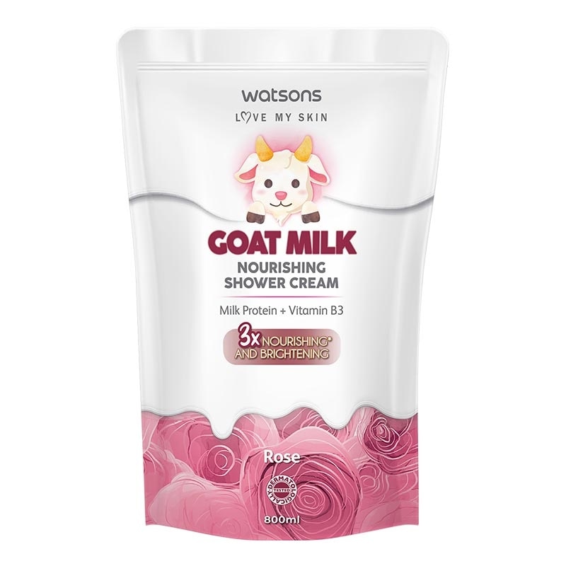 Watsons Goat Milk Nourishing Rose Shower Cream Pouch 800ml