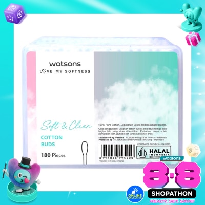 WATSONS - Watsons Soft & Clean Cotton Buds 180'S image