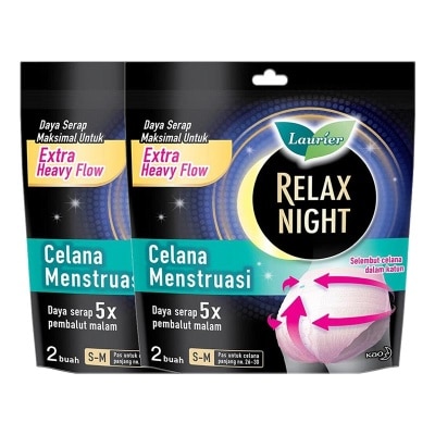 LAURIER Laurier Twin Pack Relax Night Celana Menstruasi S-M 2'S