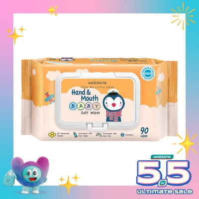 WATSONS - Watsons Hand & Mouth Baby Soft Wipes 90'S