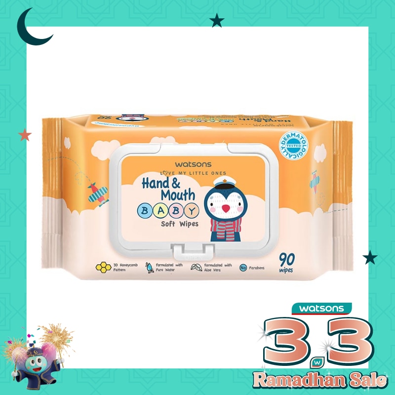 Watsons Hand & Mouth Baby Soft Wipes 90'S