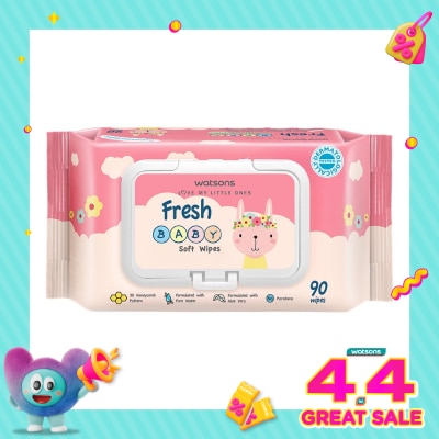 WATSONS - Watsons Fresh Baby Soft Wipes 90'S
