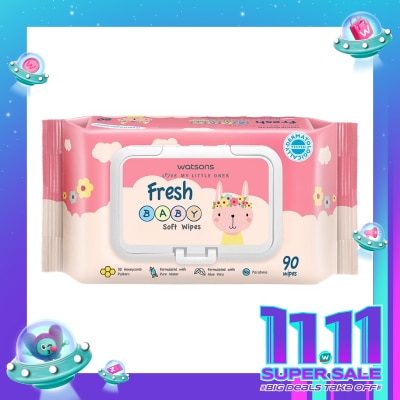 WATSONS Watsons Fresh Baby Soft Wipes 90'S