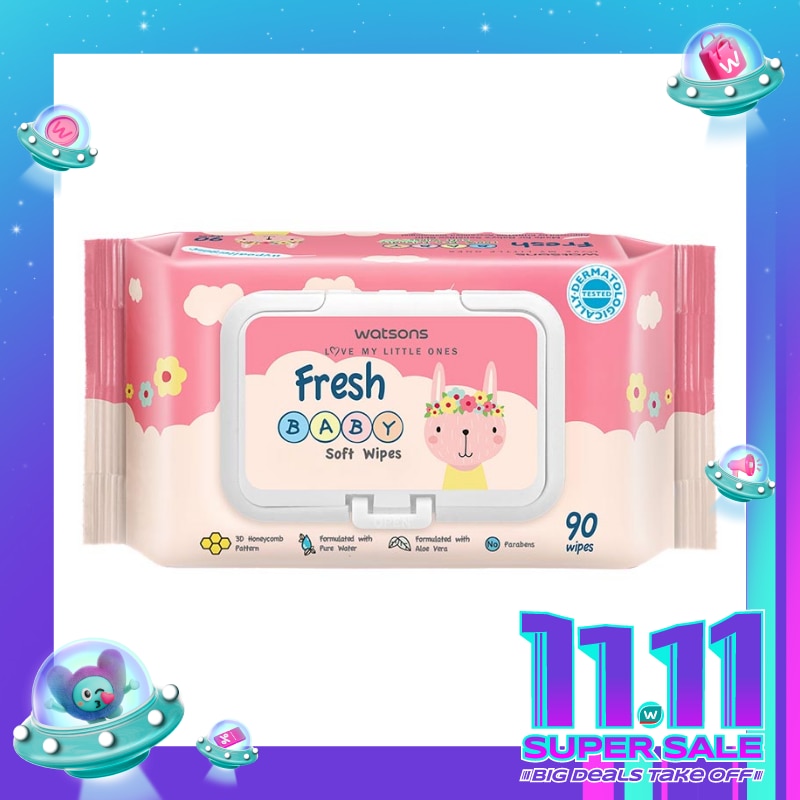 Watsons Fresh Baby Soft Wipes 90'S
