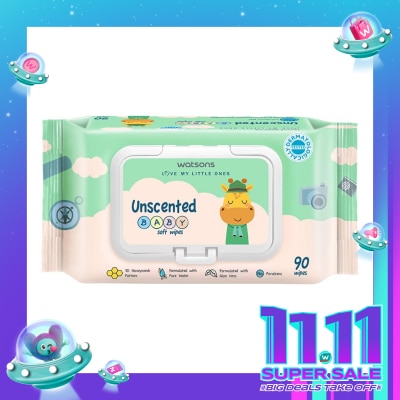 WATSONS Watsons Unscented Baby Soft Wipes 90'S