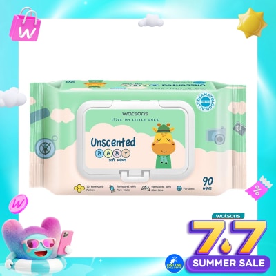 WATSONS COLLECTION - Watsons Unscented Baby Soft Wipes 90'S