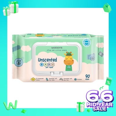 WATSONS Watsons Unscented Baby Soft Wipes 90'S