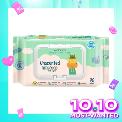 WATSONS Watsons Unscented Baby Soft Wipes 90'S
