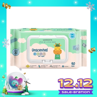WATSONS Watsons Unscented Baby Soft Wipes 90'S