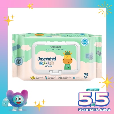 WATSONS - Watsons Unscented Baby Soft Wipes 90'S