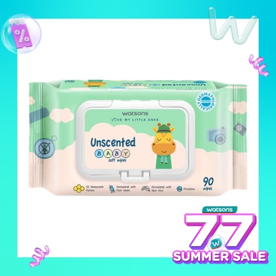 WATSONS Watsons Unscented Baby Soft Wipes 90'S